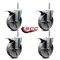 Service Caster 5 Inch Semi Steel Swivel 34 Inch Threaded Stem Caster Set with Total Lock Brake SCC-TSTTL20S514-SSS-34212-4 - alternate 3